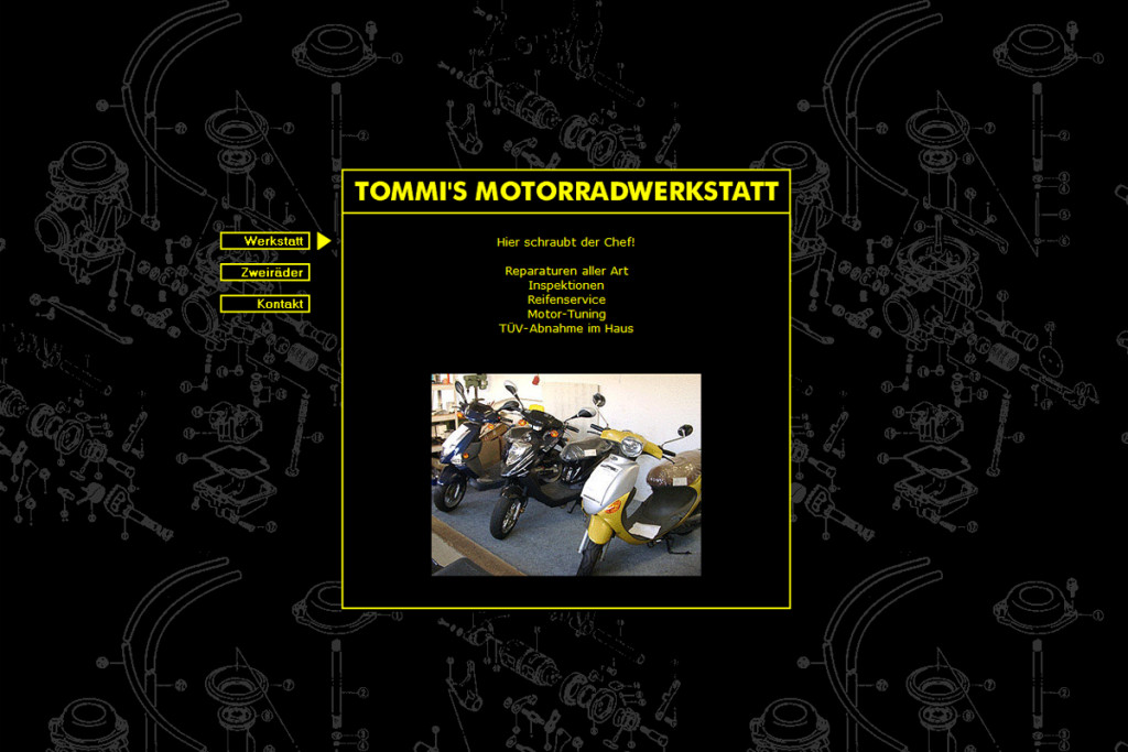 Tommis Motorradwerkstatt / Webdesign