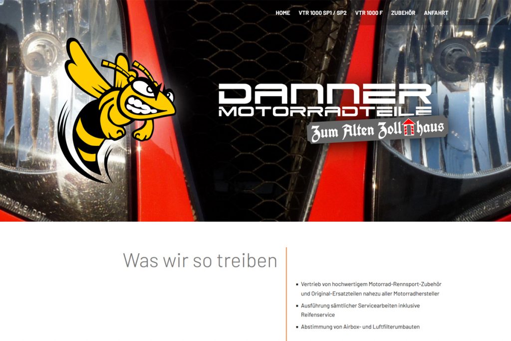 Danner Motorradteile / Webdesign