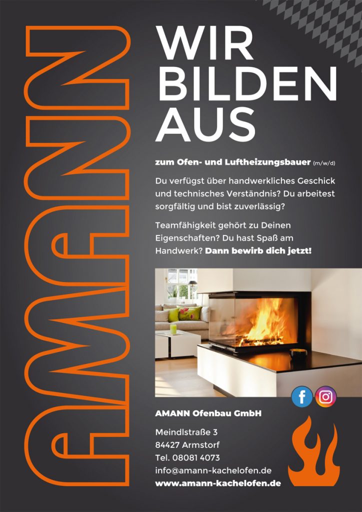 Plakat für die Amann Ofenbau GmbH