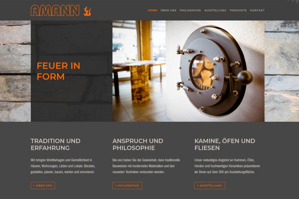 Amann Ofenbau GmbH / Webdesign www.amann-kachelofen.de