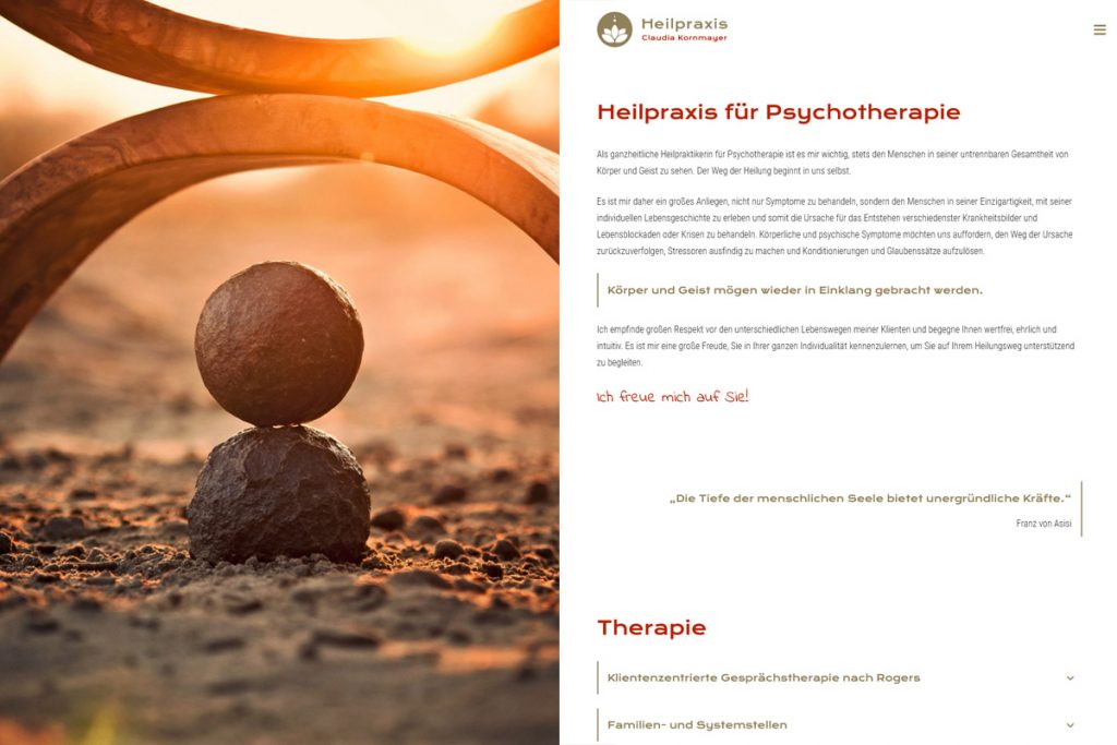 Claudia Kornmayer / Webdesign