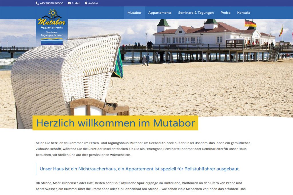 Mutabor Usedom / Webdesign www.mutabor-usedom.de