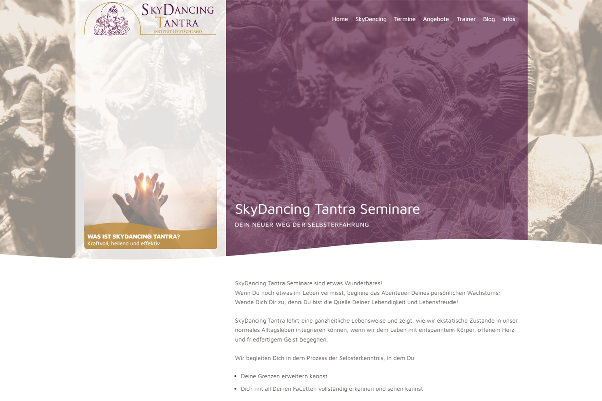SkyDancing Tantra / Webdesign www.skydancing.de