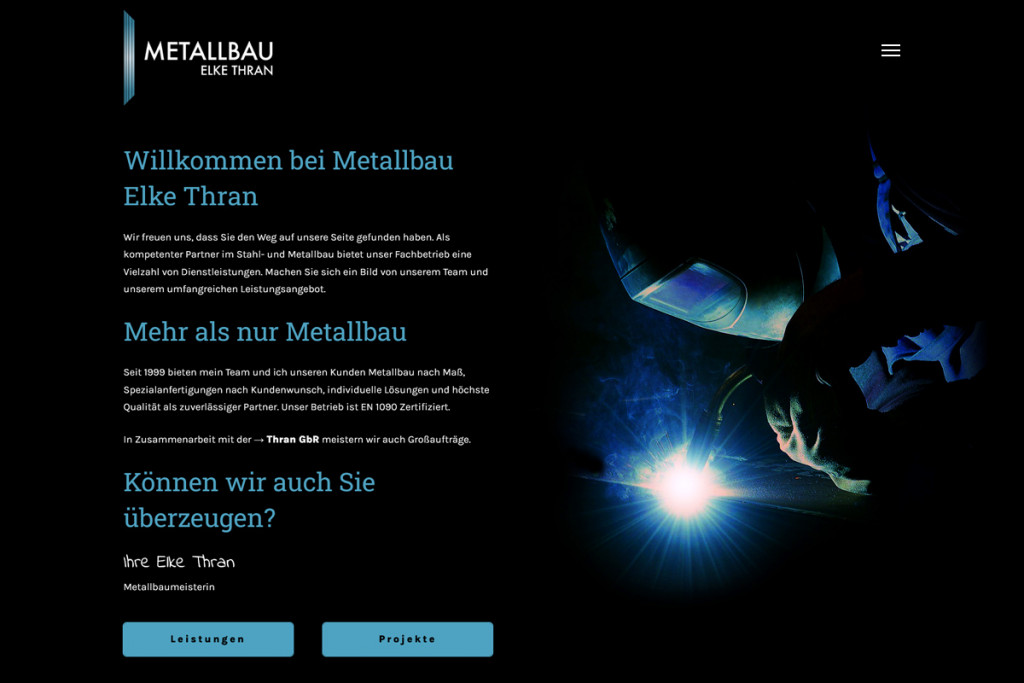 Metallbau Elke Thran / Webdesign www.metallbau-thran.de