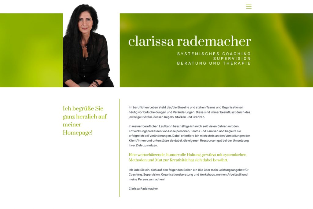 Clarissa Rademacher / Webdesign