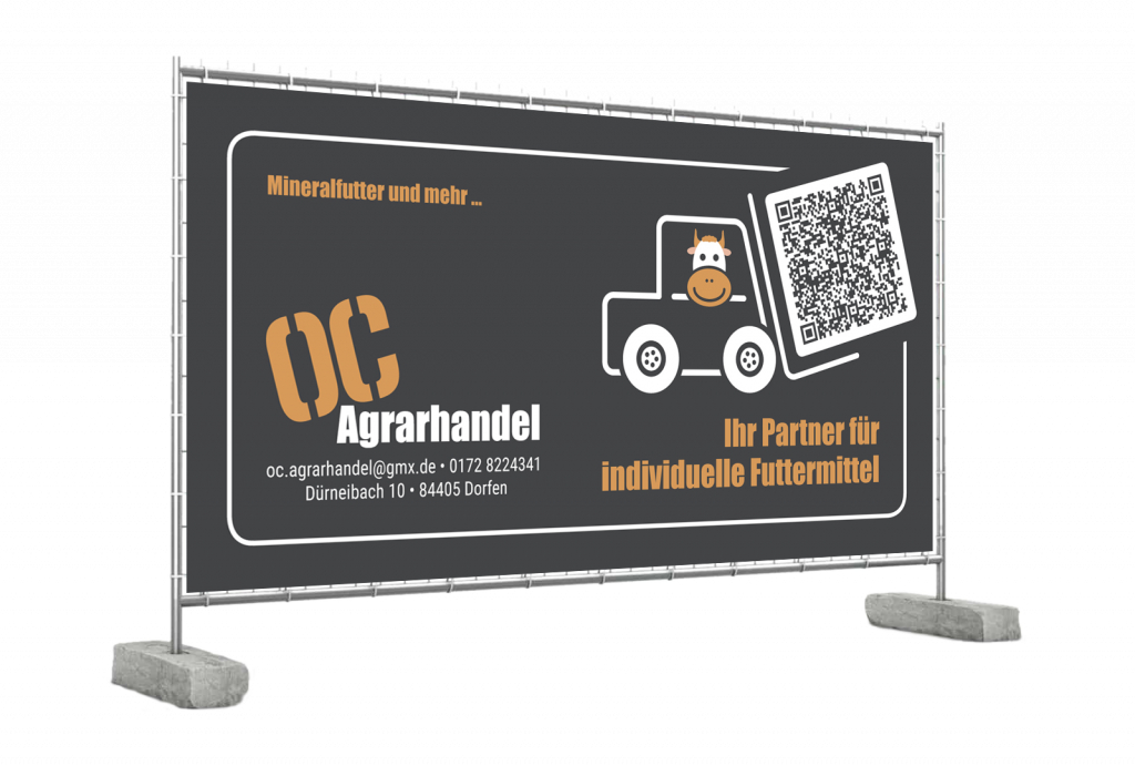 Bauzaunbanner für die Futtermittelexperten von OC Agrarhandel