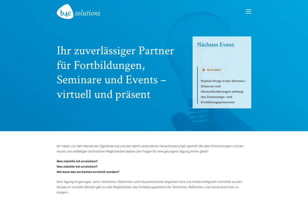 Startseite www.b4c-solutions.de
