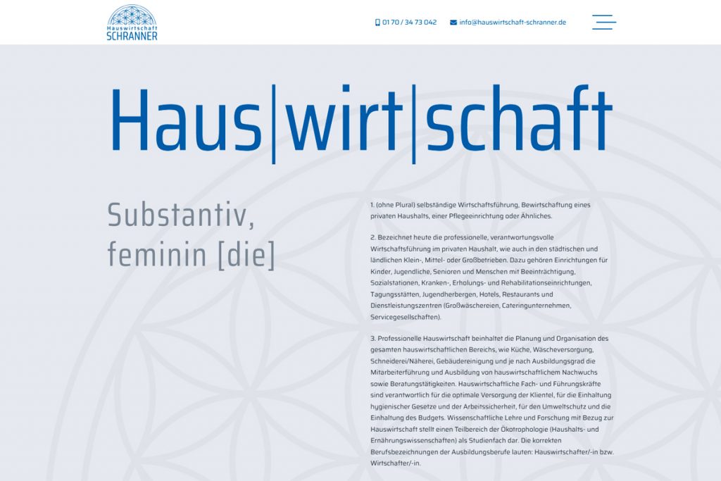 Startseite www.hauswirtschaft-schranner.de